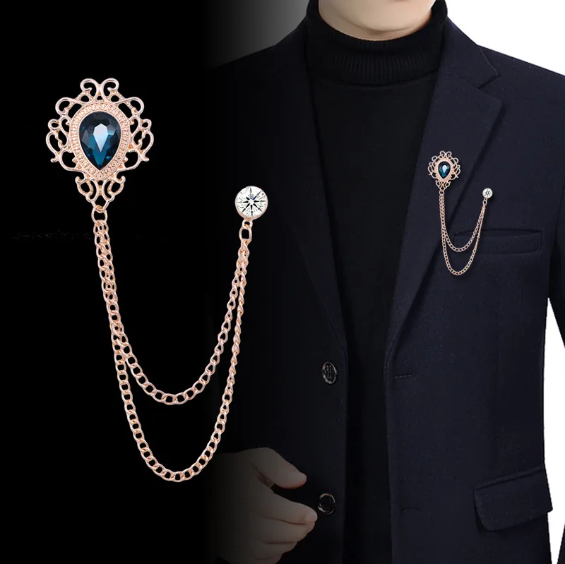 Men'S Accessories With Suits - Novo vintage borla corrente strass cristal