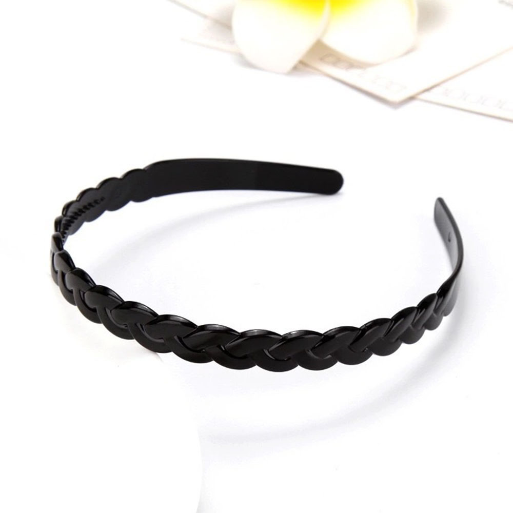 Men Accessories Shop - Tiara de Resina Preta Ondulada Antiderrapante