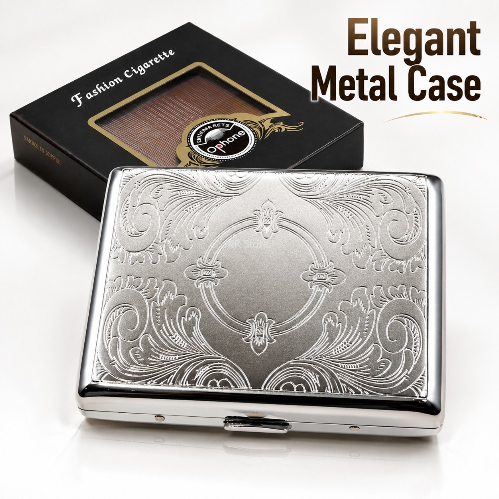 Men Accessories Usa - Estojo de Cigarros em Aço Inoxidável,