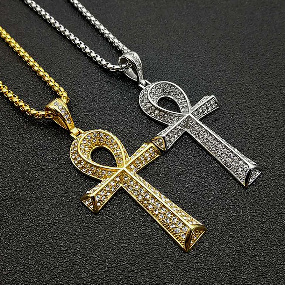 Men Accessories Egypt - Gótico vintage aço inoxidável ankh cruz