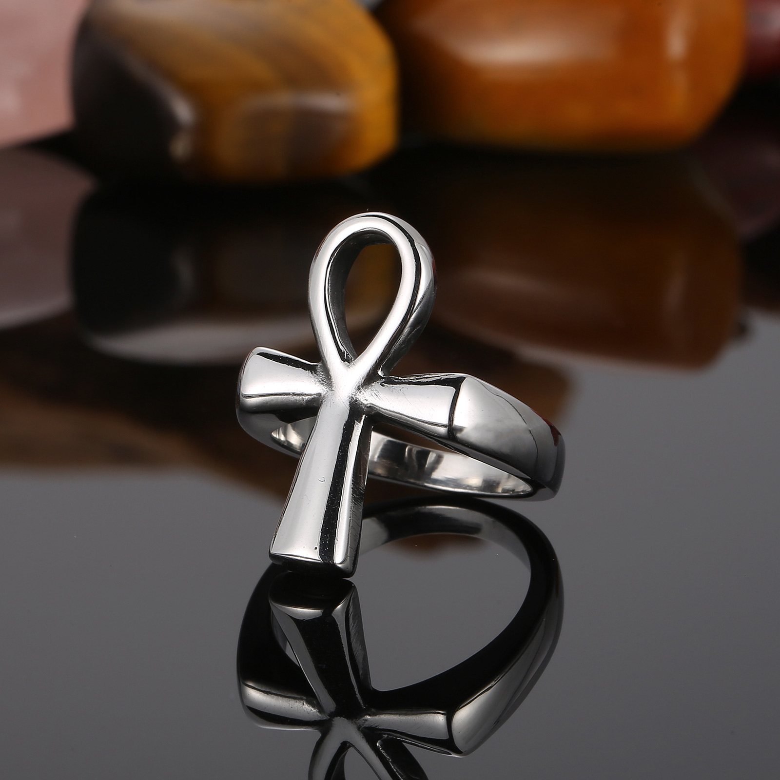 Haoyi egito cruz anel de aço i - Men Accessories Egypt avaliação e preço