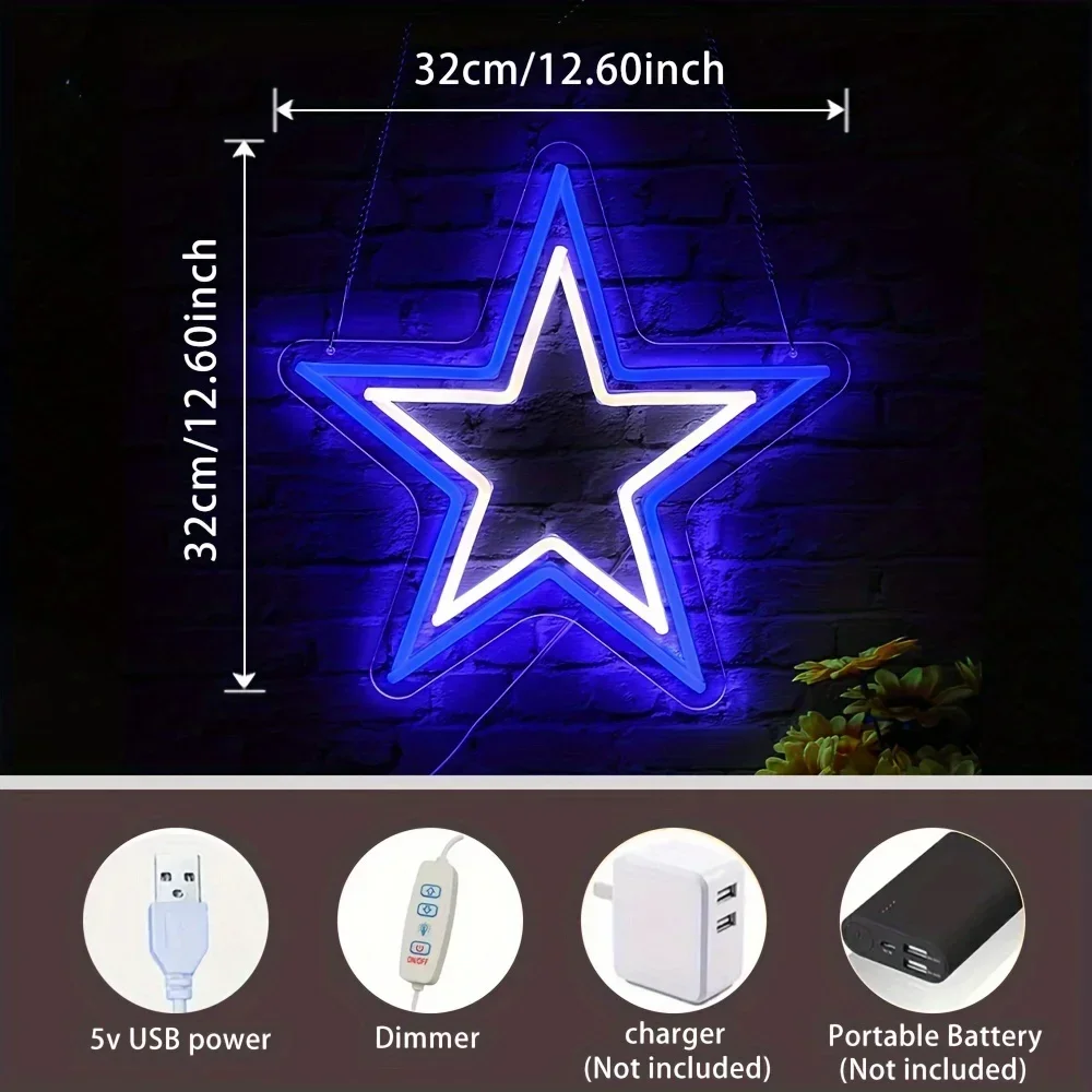 Star LED Neon Sign Light com I - Men Accessories Shop avaliação e preço